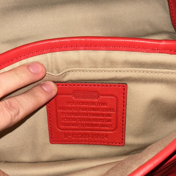 Coach Red Leather Crossbody Bag - Picture 4 of 12